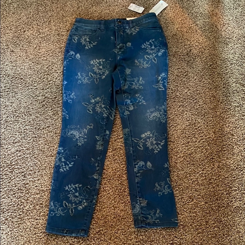 Floral Blue Women's Jeans
